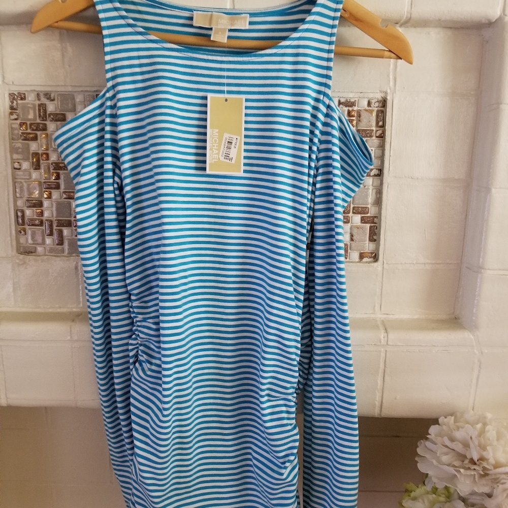 Michael Kors Long Sleeve Striped Blouse Size Small